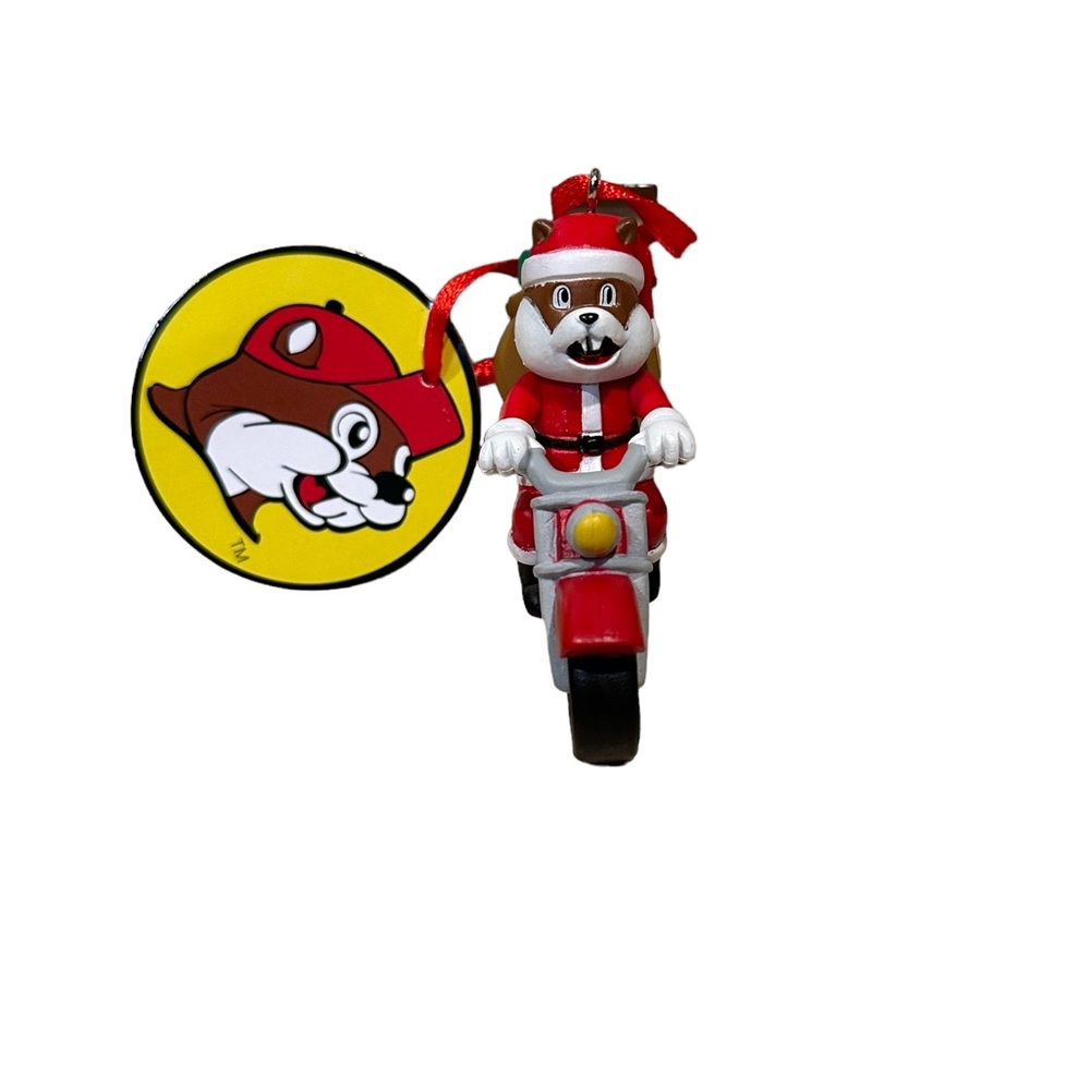Buc-ee's Beaver Santa Motorcycle Christmas Ornament